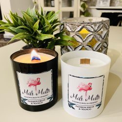 Mango and passionfruit wood wick candle