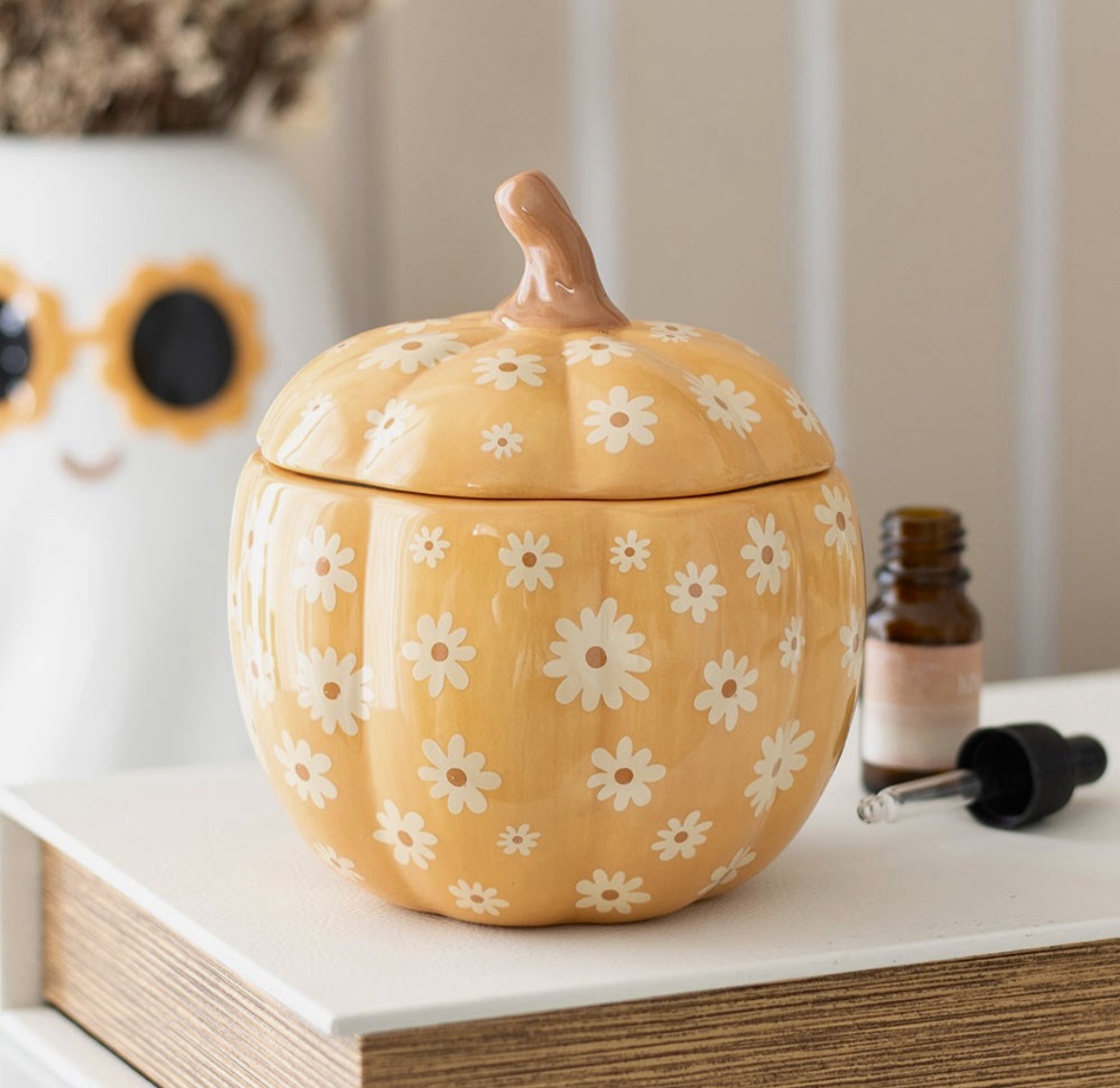 floral pumpkin burner