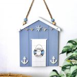 BLUE LIFE RING BEACH HUT HANGING DECORATION