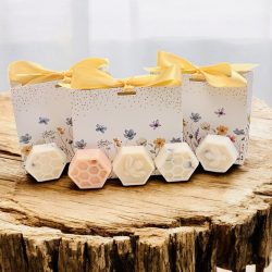 Honeycomb bee wax melts in a beautiful spring box 🐝
